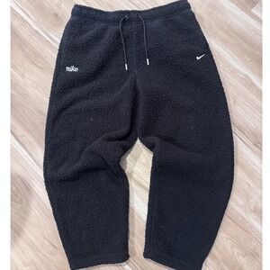 Nike Therma Fit Fleece Teddy Bear Pants Black Size L Joggers Cozy Loungewear v2
